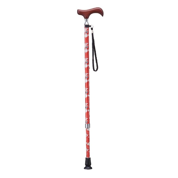 Kei Hospia Love Cane E Series Telescopic Type Red Floral Pattern E-253A