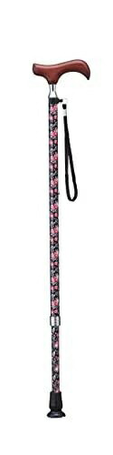 Kei Hospia Love Cane E Series Telescopic Type Black Floral Pattern E-254A