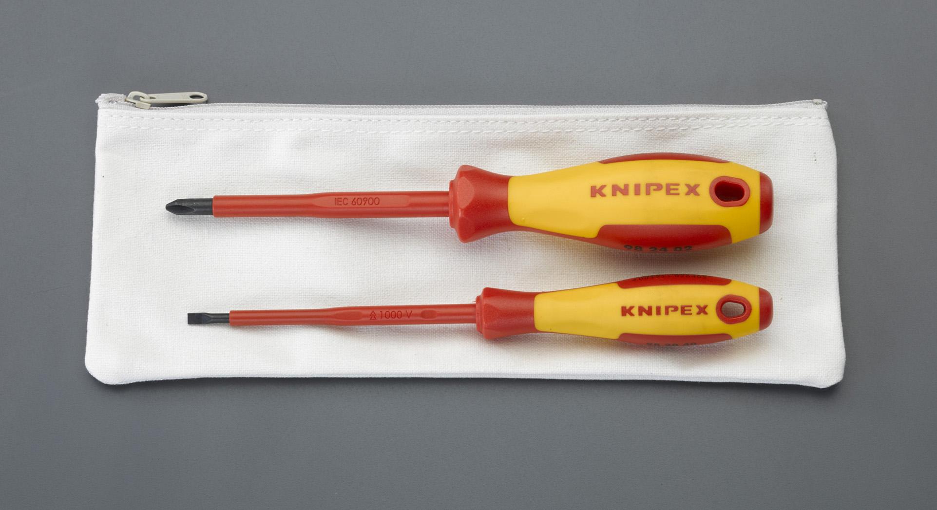 ESCO 2-Piece Set [+-] Screwdriver (Insulated) EA560KB-20