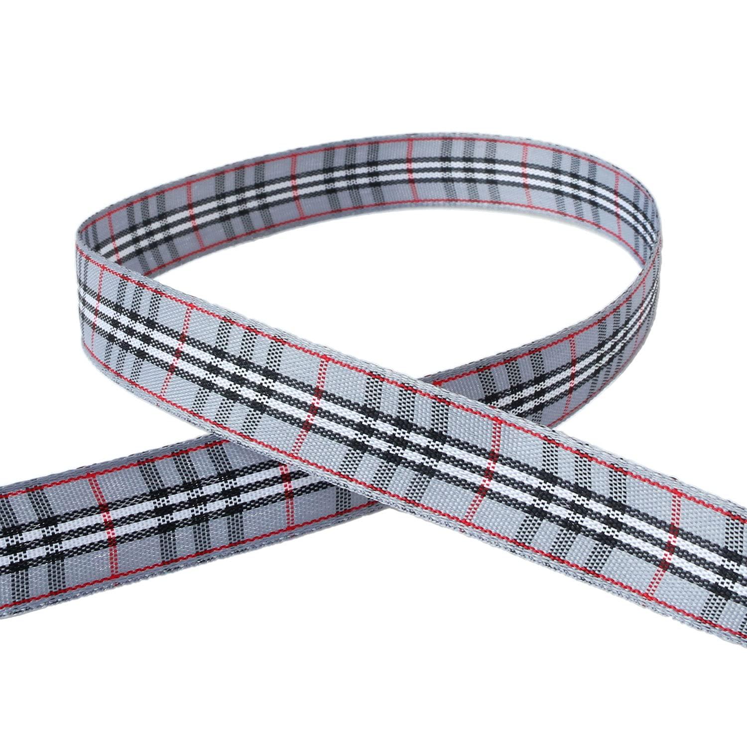 Konishi Ribbon Check Ribbon 15mm Width × 15m Roll Gray KR3651-15-27