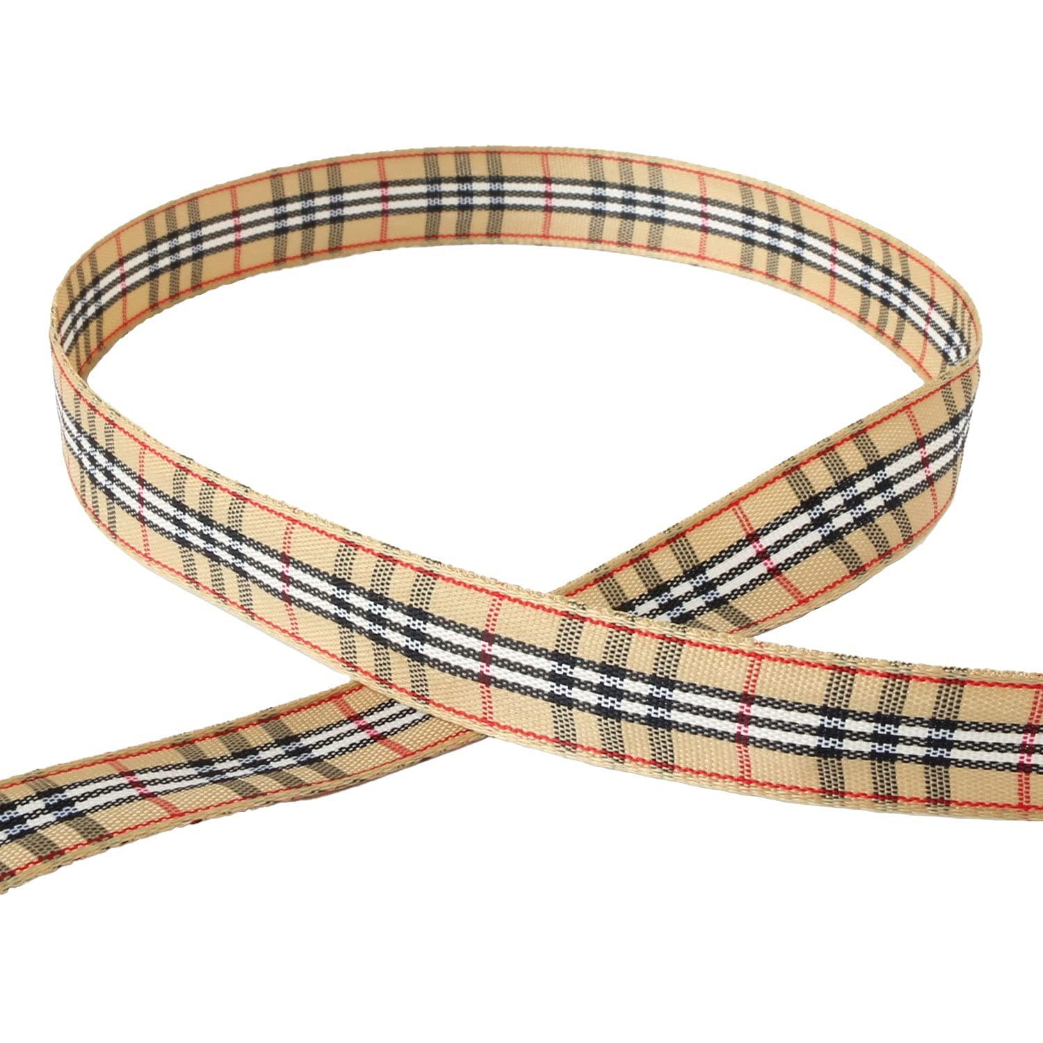 Konishi Ribbon Check Ribbon 15mm Width × 15m Roll Brown KR3651-15-40