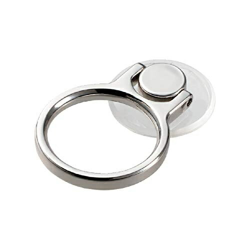 ELECOM Smartphone Ring Hold Ring 360-Degree Rotation Drop Prevention/Stand Function [Clear Type] Silver P-STRBCRSV