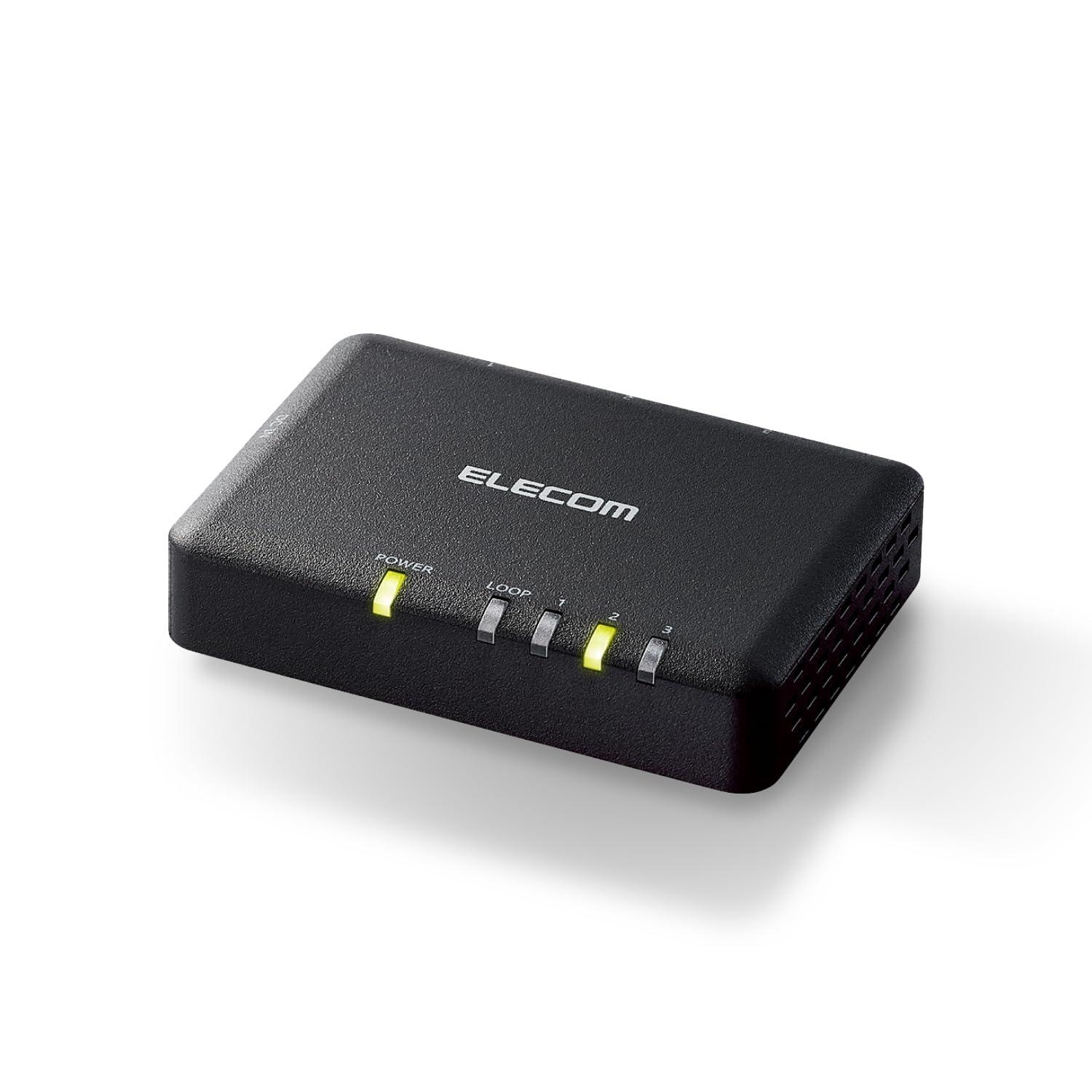 ELECOM Switching Hub Gigabit Compatible 3-Port External Power Supply Model Black EHC-G03PA2-SB