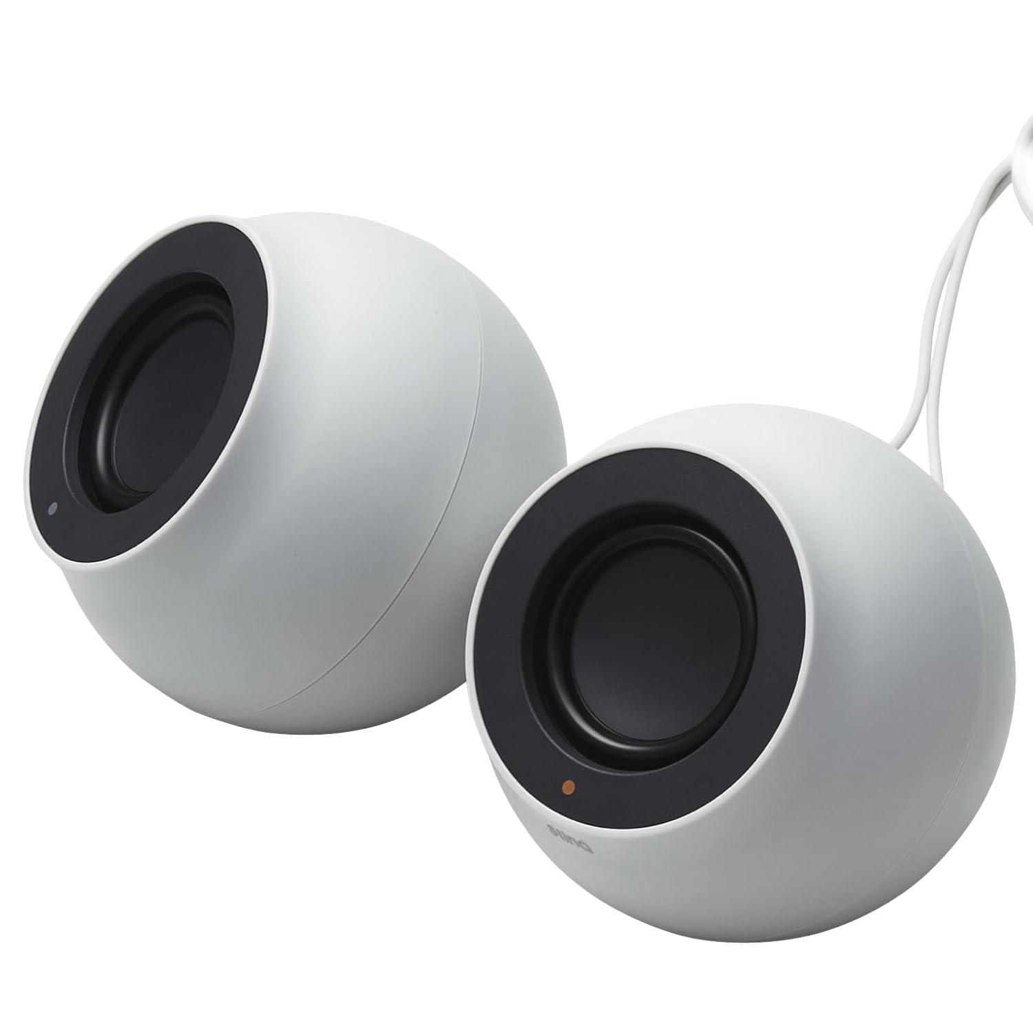 ELECOM PC Speaker USB-Powered High Output USB-C Connection 4.4W with Volume Controller White SP-P10CUSBWH