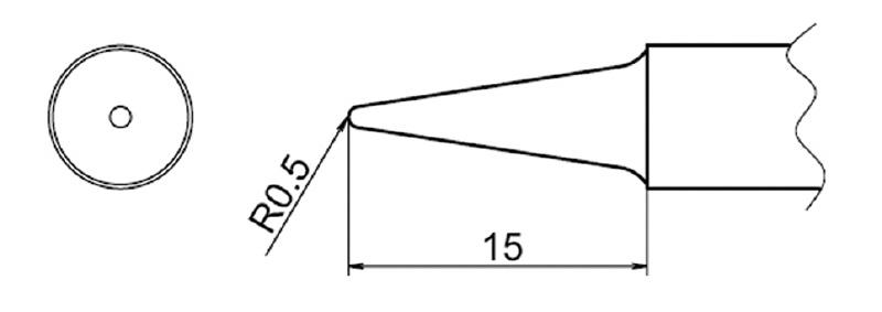 R0.5mm Replacement Soldering Tip (for EA304AP)