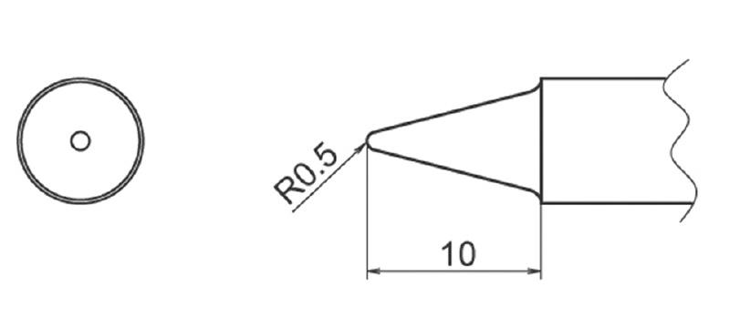R0.5mm Replacement Soldering Tip (for EA304AP)