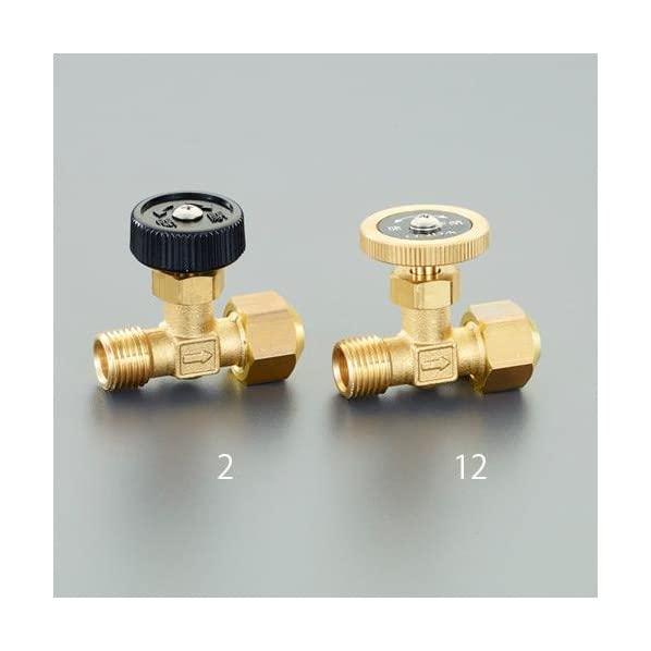 ESCO R 1/4x8mm Needle Valve Brass Handle/Flare Nut EA426CB-12