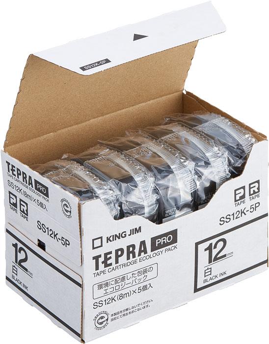 Esco 12mm Tape Cassette (White/5-Pack) EA761DK-124B