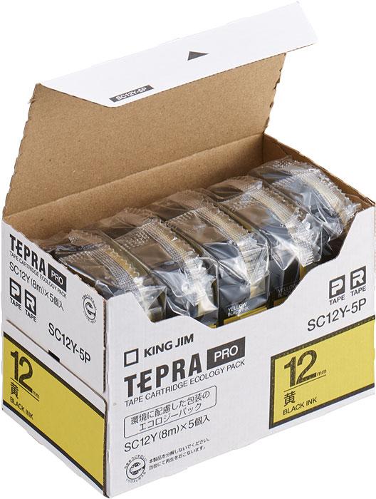 Esco 12mm Tape Cassette (Yellow/5-Pack) EA761DK-125B