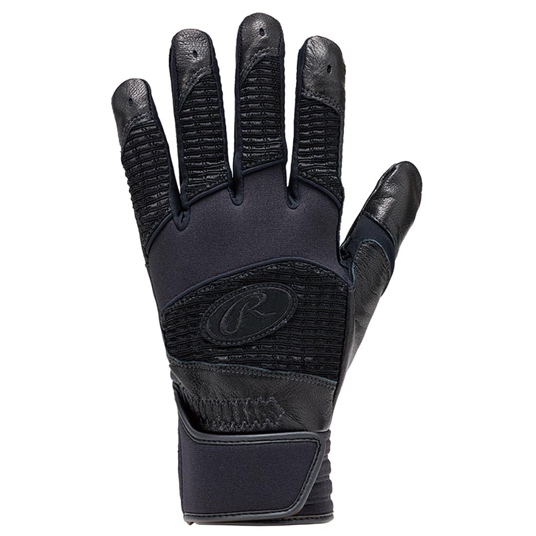 Rawlings Adult Baseball Glove Batting Glove <For Both Hands> High School Baseball Rule-Compliant Batting Glove EBG24S04 Black S