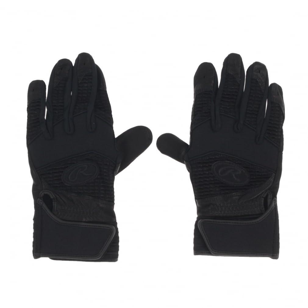 Rawlings Adult Baseball Glove Batting Glove <For Both Hands> High School Baseball Rule-Compliant Batting Glove EBG24S04 Black M