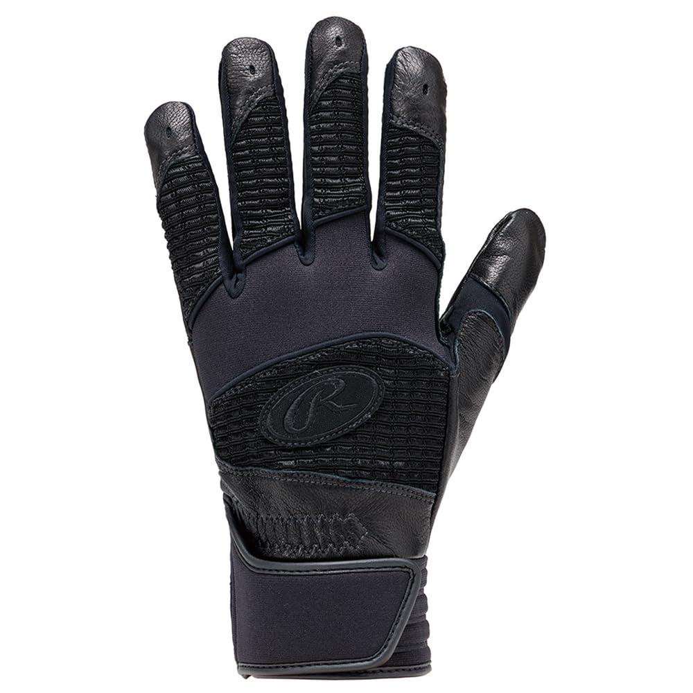 Rawlings Adult Baseball Glove Batting Glove <For Both Hands> High School Baseball Rule-Compliant Batting Glove EBG24S04 Black XL