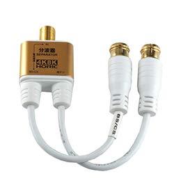 5-Pack HORIC Antenna Splitter with Ultra-Thin Integrated Cable, 10cm, White, Plug-in Connectors AE-325PWX5