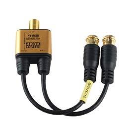 5-Pack HORIC Antenna Splitter with Ultra-Thin Integrated Cable, 10cm, Black, Plug-in Connectors AE-326PBX5