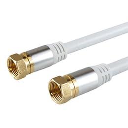5-Pack HORIC Antenna Cable 3m White Aluminum Head Screw-Type Connectors on Both Ends AC30-368WHX5
