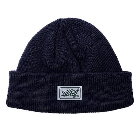 [Macバリー] CLASSIC LABEL SHORT BEANIE Large Size Knit Cap Unisex Men's Women's Hip-Hop Sports Gym Dance Fashionable Cute Simple Black Acrylic (Black) (Navy)