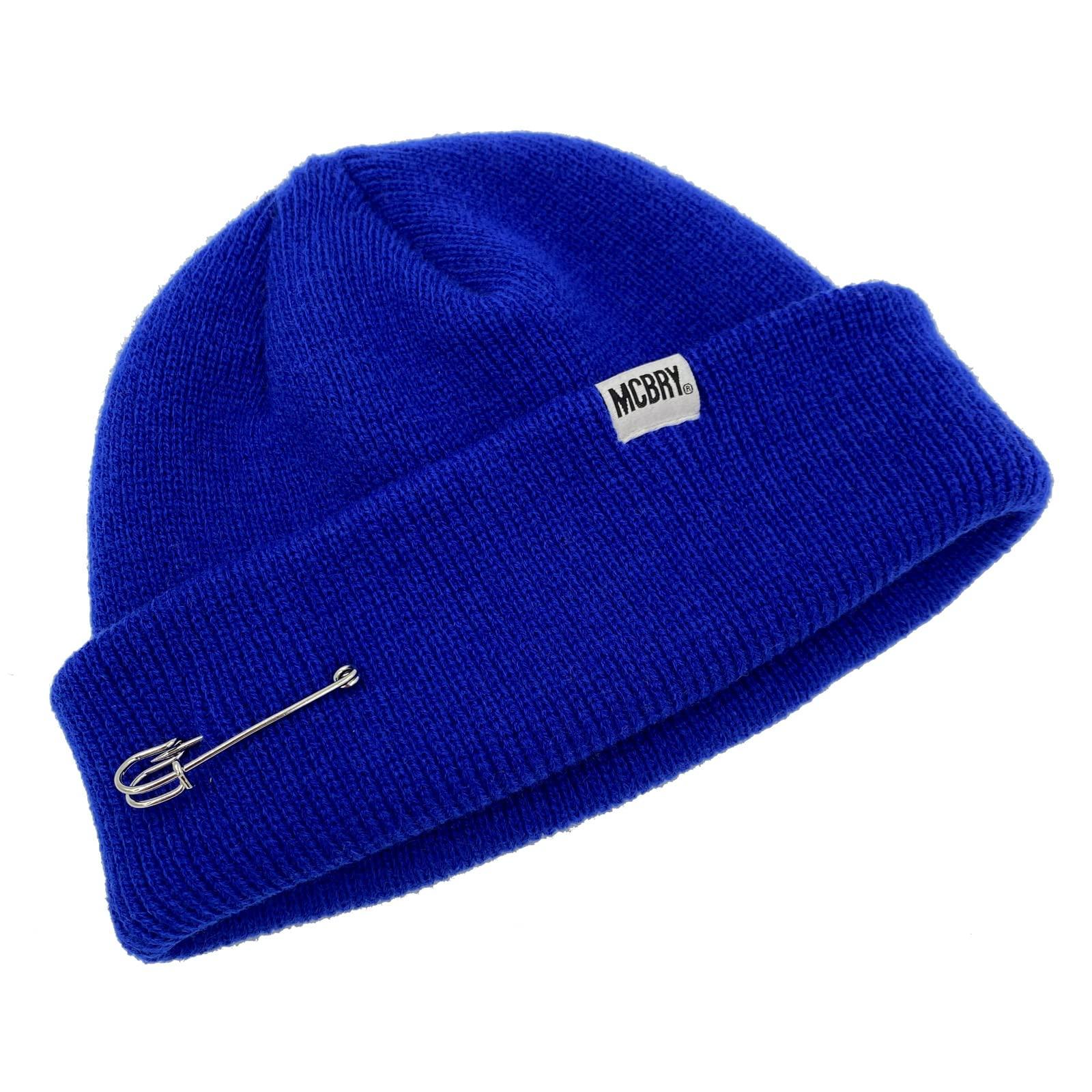 [MCBRY] MCBRY SHORT BEANIE Knit Hat Knit Cap Men's Women's (Blue)