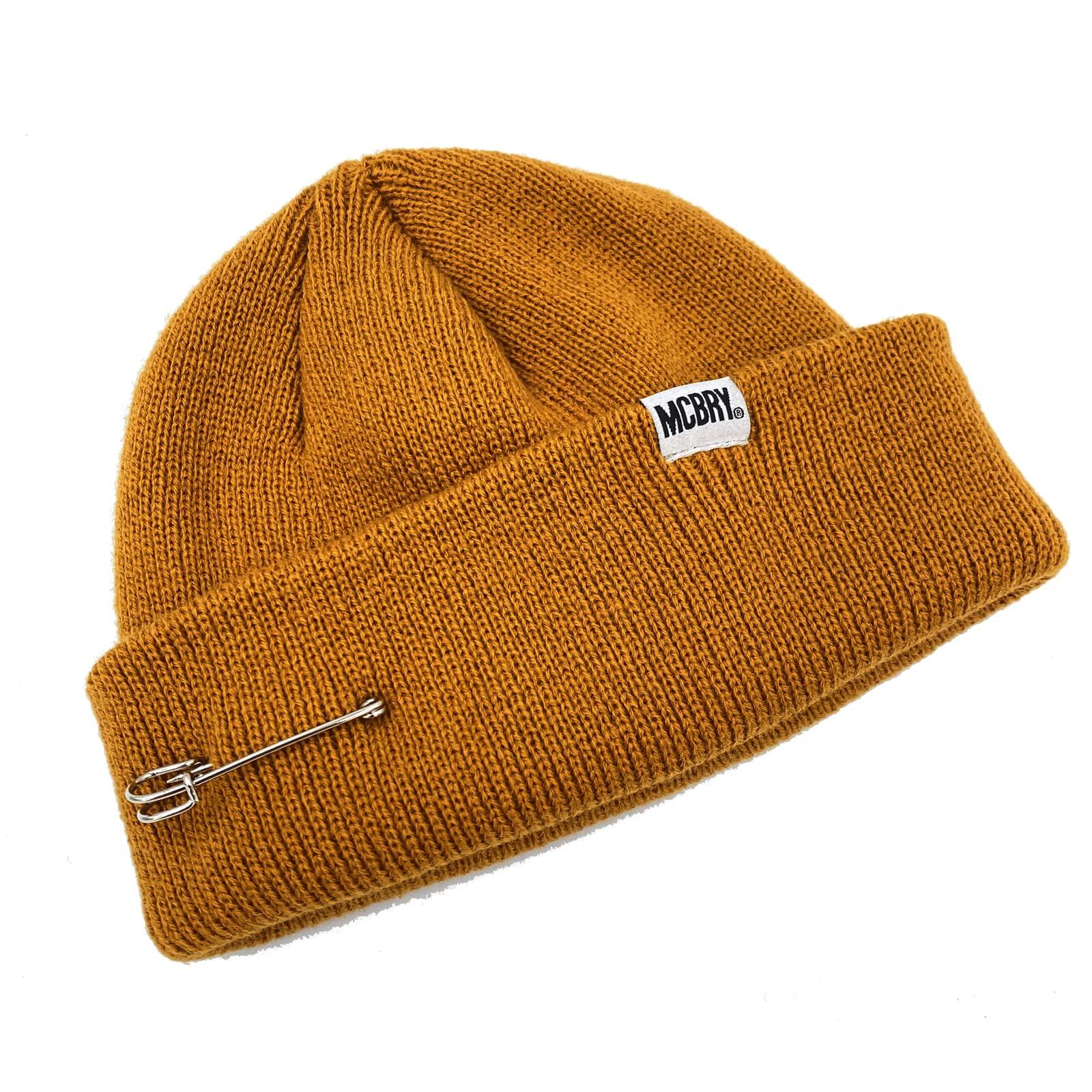 [MCBRY] MCBRY SHORT BEANIE Knit Hat Knit Cap Men's Women's (Mustard)