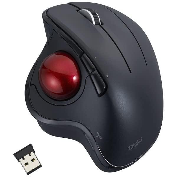 Nakabayashi Digio2 Trackball Mouse Adjustable Angle Wireless 5 Buttons Optical Black MUS-TRIF180BK