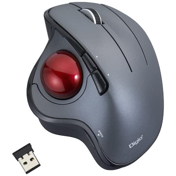 Nakabayashi Digio2 Trackball Mouse Adjustable Angle Wireless 5-Button Optical Gray MUS-TRIF180GY