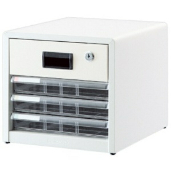 Nakabayashi Avante V2 Letter Case A4 Vertical Shallow 3-Tier Lockable Deep 1-Tier AL-R4 White 1 Unit