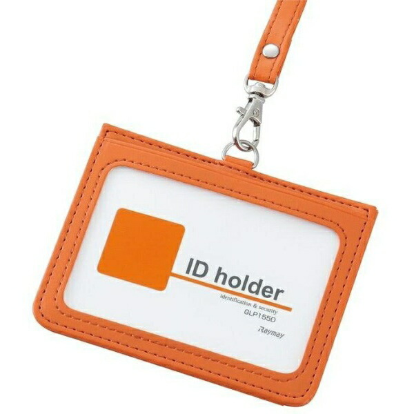 Reimei Fujii Business Card Holder ID Card Holder Italian Synthetic Leather Orange GLP155D