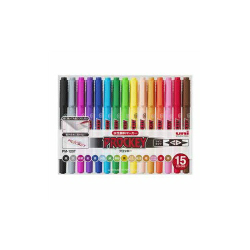 Mitsubishi Pencil Water-Based Pen ProQ Twin Ultra Fine 15 Colors PM120T15CN