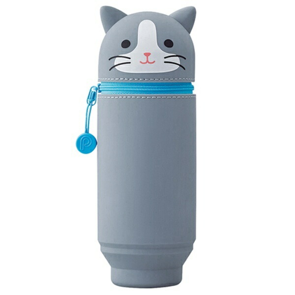 Rihitorabu Stand Pen Case BIG Puni Labo Split-Face Cat A7714-4