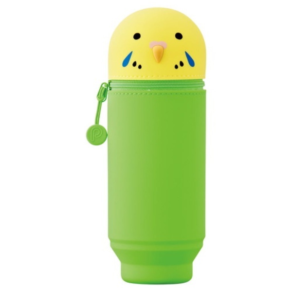 Rihitorabu Stand Pen Case BIG Puni Lab Budgerigar A7714-9