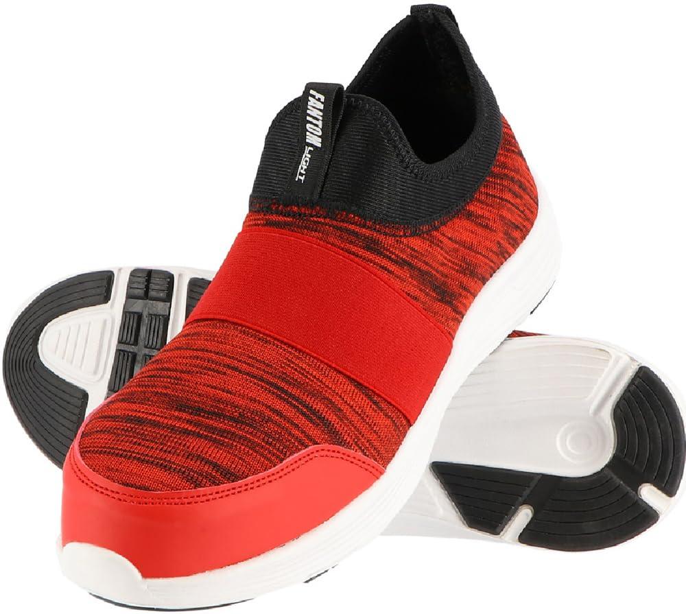 [KOSHIN RUBBER] Safety Shoes Work Boots Resin Toe Cap Mesh Specifications Breathability Cushioning Shock Absorption Ultra Lightweight Design Flexible Sole Easy to Walk In Phantom Light FL-5010SO E0734MP Men's Red 26.5 cm