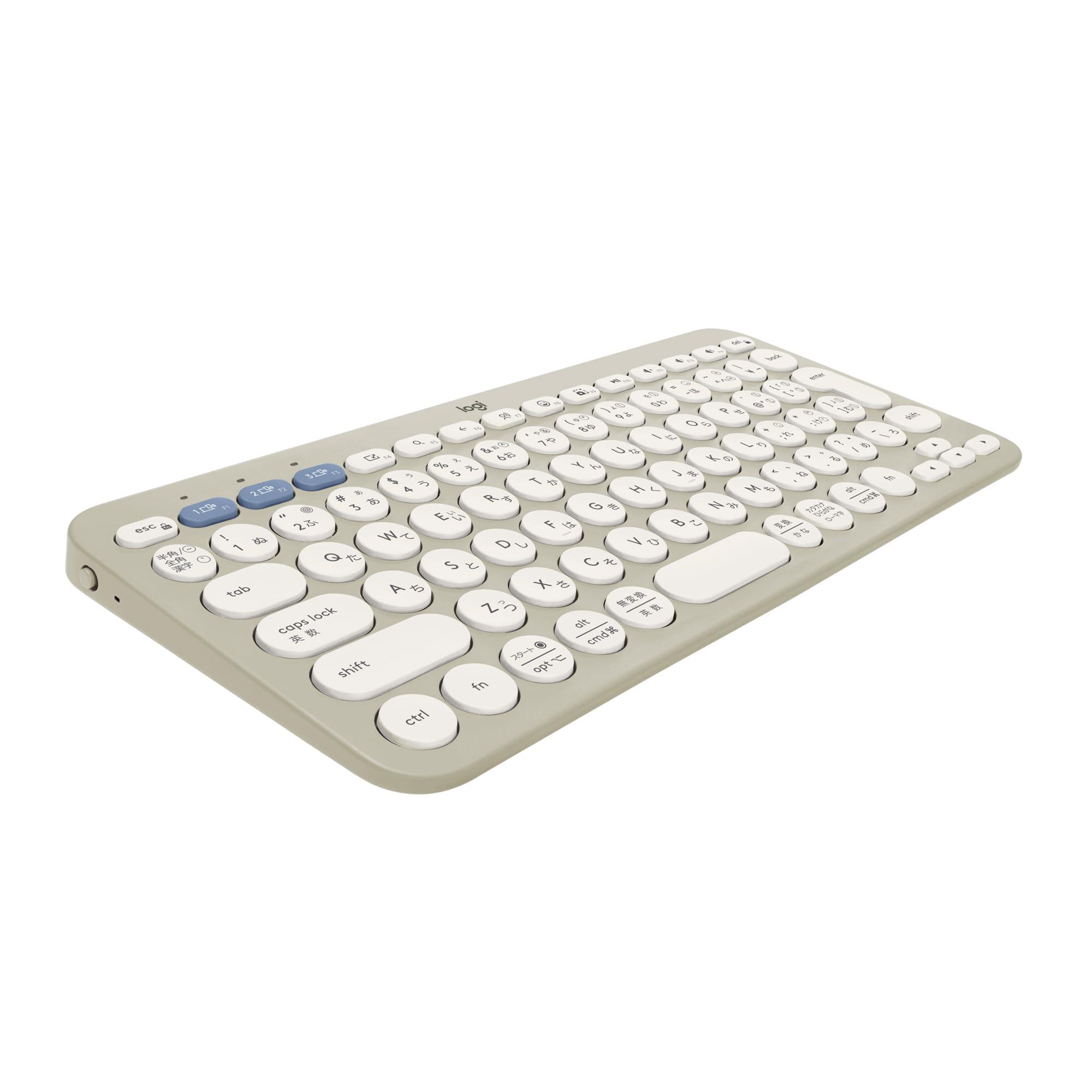 Logitech Wireless Keyboard PEBBLE KEYS 2 K380sGY Slim Lightweight 415g Compact Bluetooth Logi Bolt Wireless Keyboard Easy-Switch Japanese Layout 36-Month Battery Life Wi