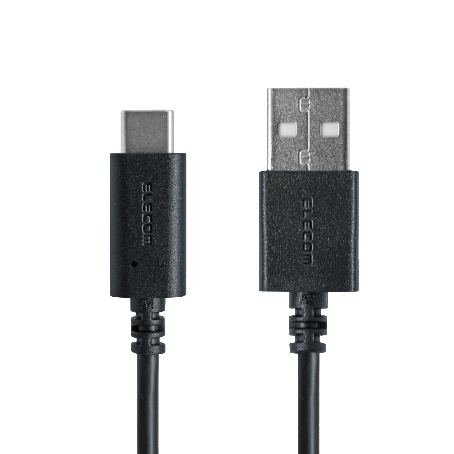 ELECOM Smartphone USB Cable/Type A to Type C/2.0m/Black