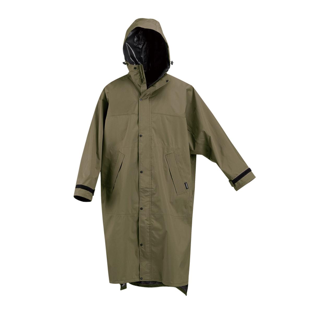 [Piraku] Rain Poncho Cycle Mode High Poncho Water-Repellent Waterproof Olive Free Size