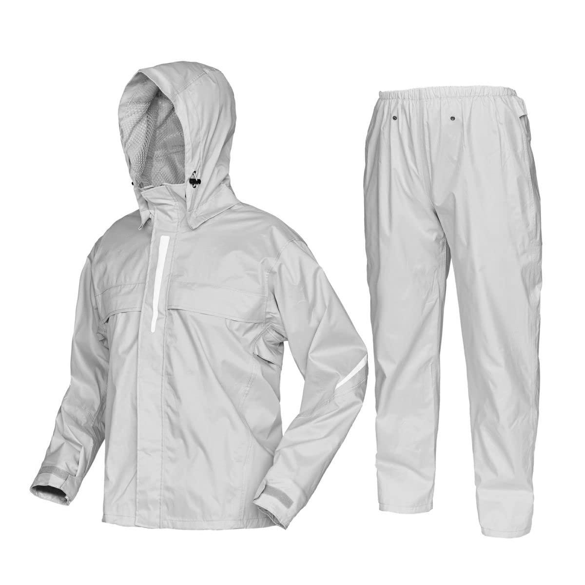 [Document] Rain Suit Waterproof Full Mesh Lining 3D Cut Easy Movement All-Directional Ventilation & Reflectors All-Mind Suit Silver 3L