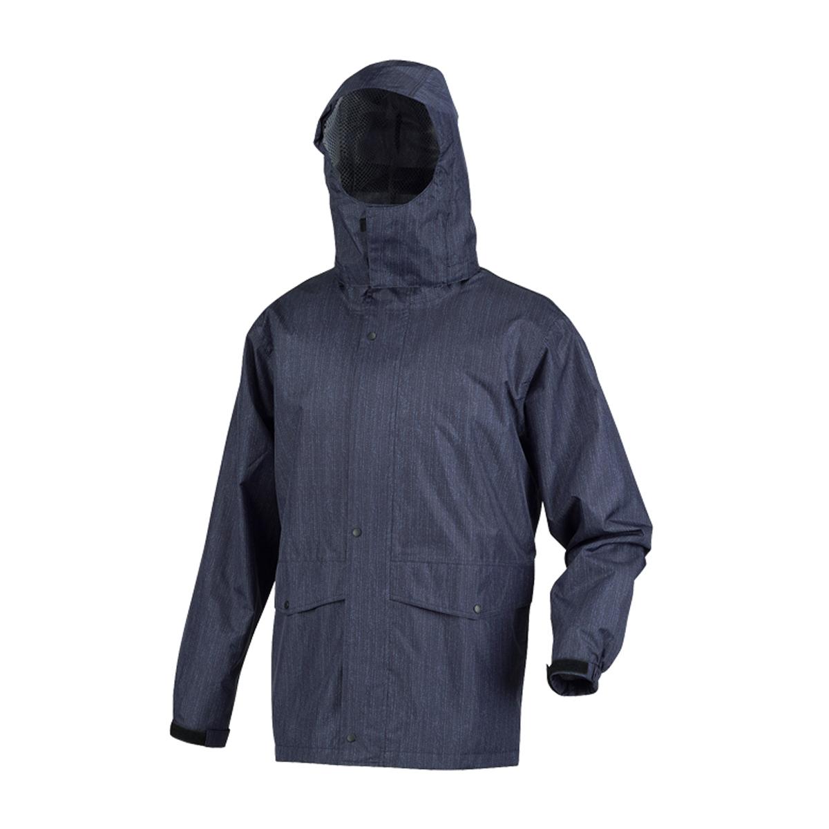[Document] Breathable Waterproof Rain Suit Water Pressure Resistance: 10,000mm Clear Vision Rotating Hood Rolling Rain Suit Denim Size: LL