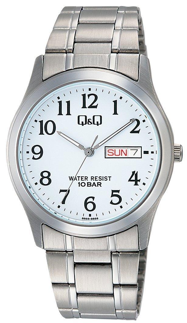 [Citizen Q&Q] Analog Watch, Waterproof, Date & Day, Metal Band, W472-204, Men's, White