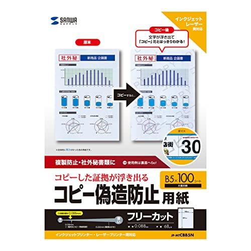 Sanwa Supply Multi-Type Copy Counterfeit-Proof Paper (B5, 100 sheets) JP-MTCBB5N Off-White