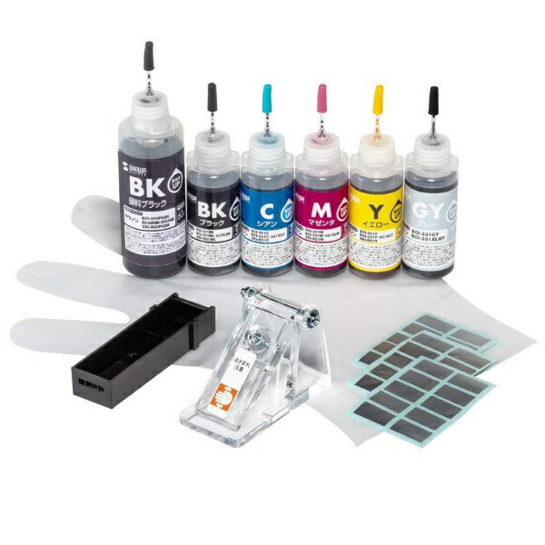 Sanwa Supply Refill Ink Compatible with Canon BCI-330/331 Series INK-C331S6S
