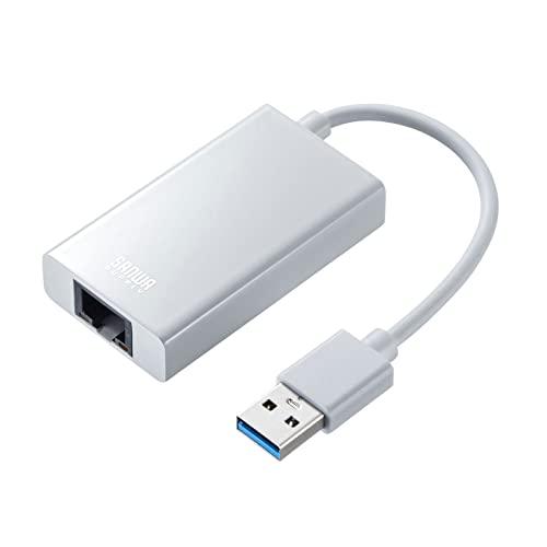 Sanwa Supply USB 3.2 to LAN Conversion Adapter (with USB Hub Ports, White) USB-CVLAN3WN