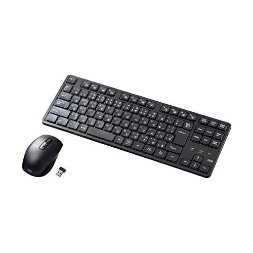 Sanwa Supply Wireless Silent Keyboard and Mouse Set (Without Numeric Keypad) SKB-WL38SETBK Black