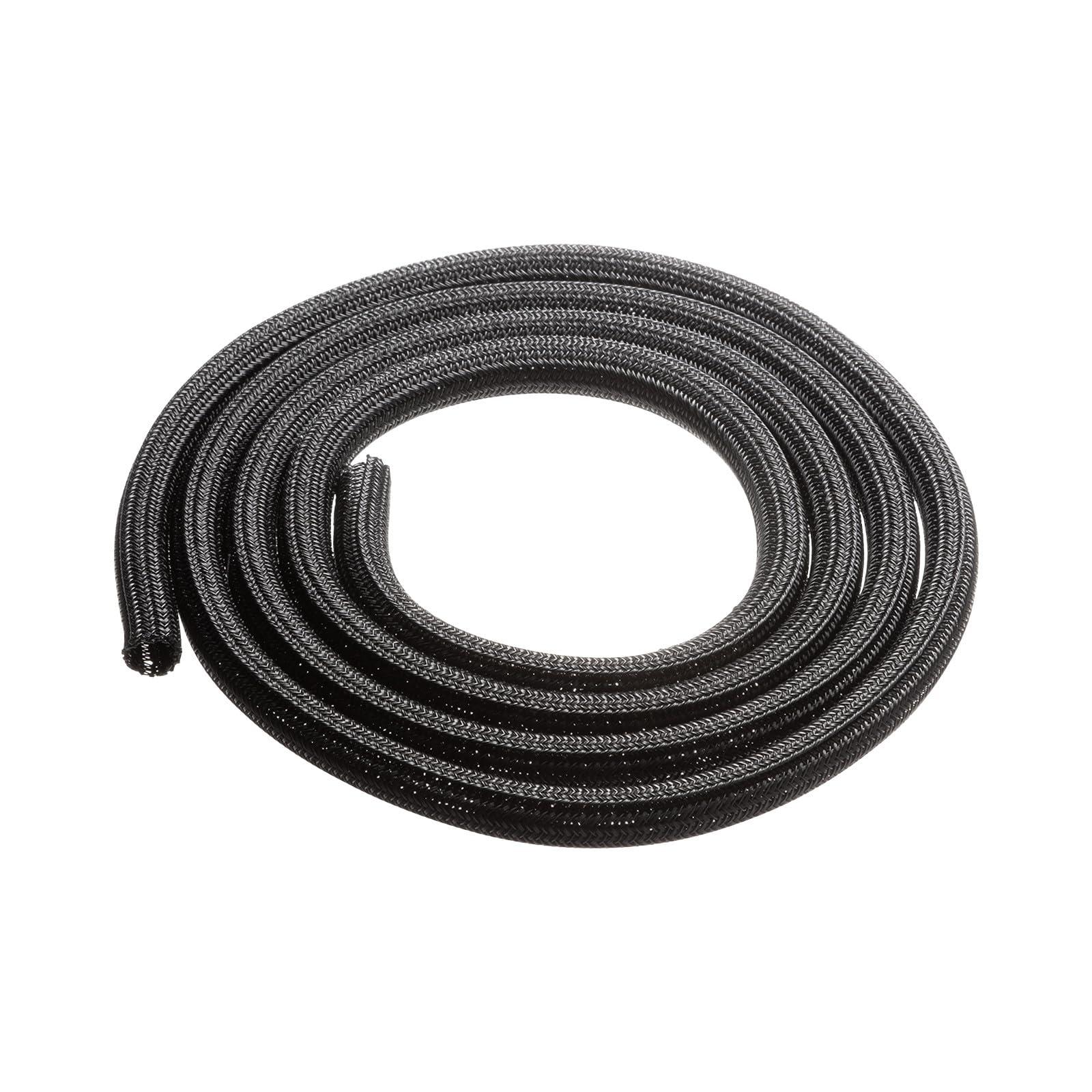 Sanwa Supply Braided Cable Sleeve (Black, 2m Roll, Inner Diameter 13mm) CA-SL13BK2