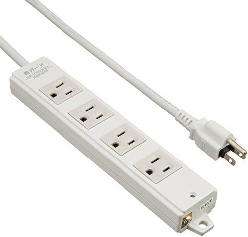 Sanwa Supply Construction Site Lightning Protection Tap Standard Outlet 3P 4-Port TAP-K4NSP-3