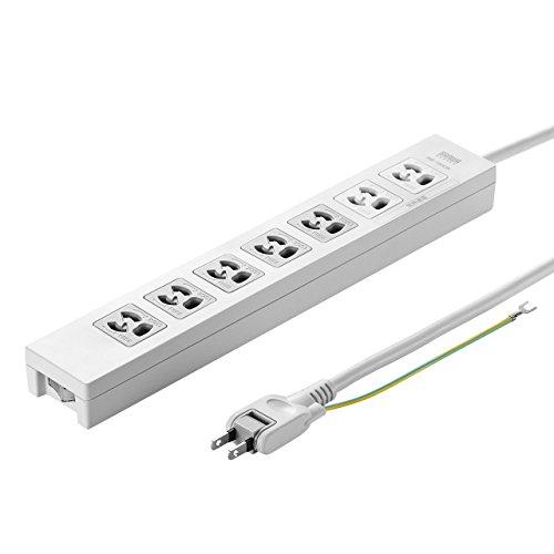 Sanwa Supply Power Strip 7 Outlets (3P) 3m with Surge Protection, Master Switch (Controls 5 Outlets), and Magnetic Plug Holders TAP-F37-3KSR