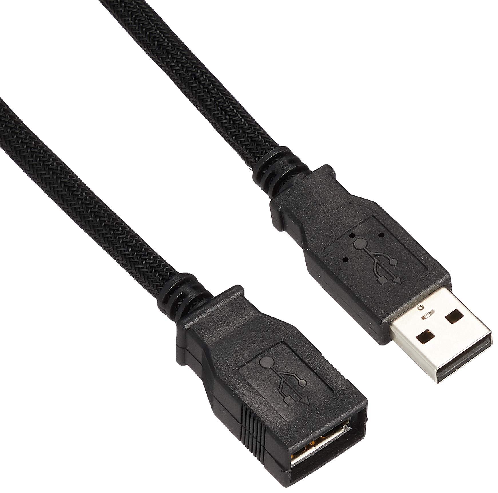 Sanwa Supply Nylon Mesh USB 2.0 Extension Cable (USB Type-A Male to USB Type-A Female) 2m KU20-NM20ENK