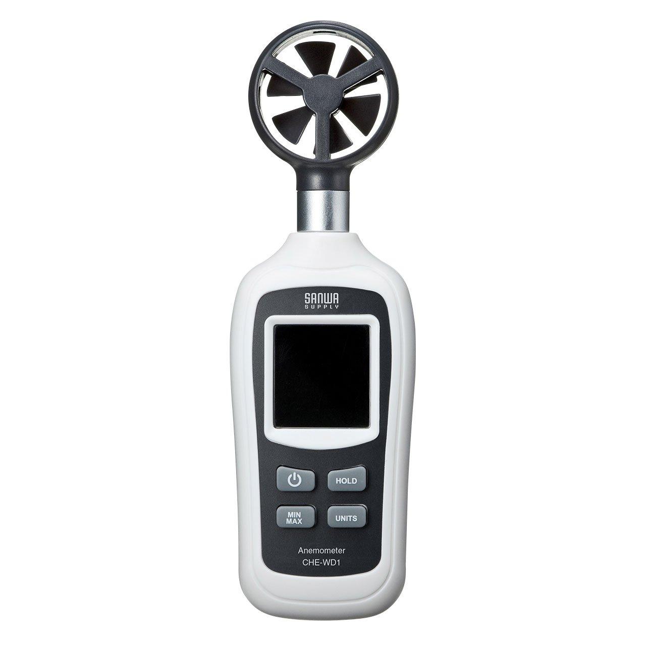 Sanwa Supply Digital Anemometer (Measures Wind Speed and Temperature) Compact CHE-WD1