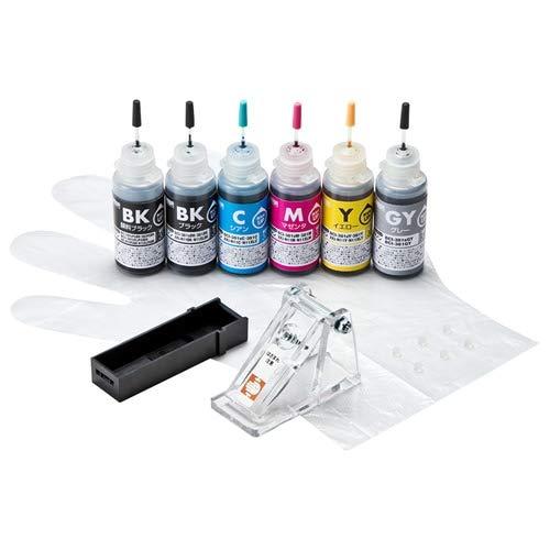 Sanwa Supply Refill Ink for BCI-380PGBK, 381BK, C, M, Y, GY INK-C381S30S6