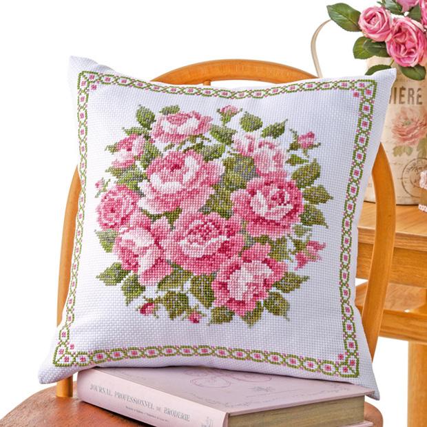 Olympus Silk Cross Stitch Embroidery Kit Beautiful Flowers Sweet Rose White 6054