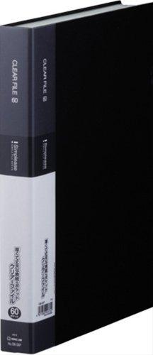 King Jim Clear File Simples 60-Pocket A4 Vertical Black 136-3SP-BK