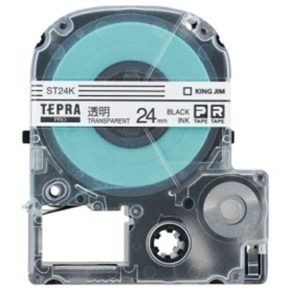 King Jim Tepla PRO Tape Cartridge Eco Pack 5-Pack 24mm Transparent Label/Black Text Length 8m ST24K-5P