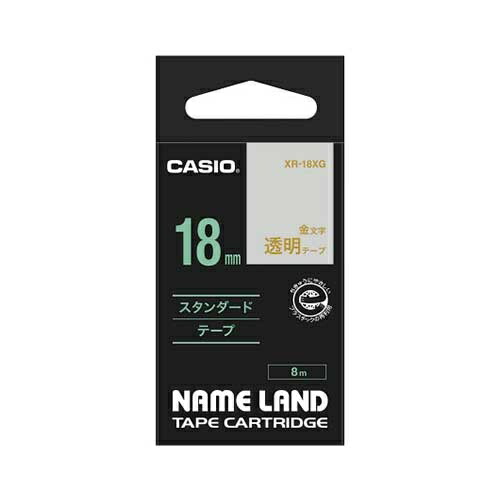 Casio NameLand Label Writer Genuine Tape 18mm XR-18XG Transparent with Gold Letters